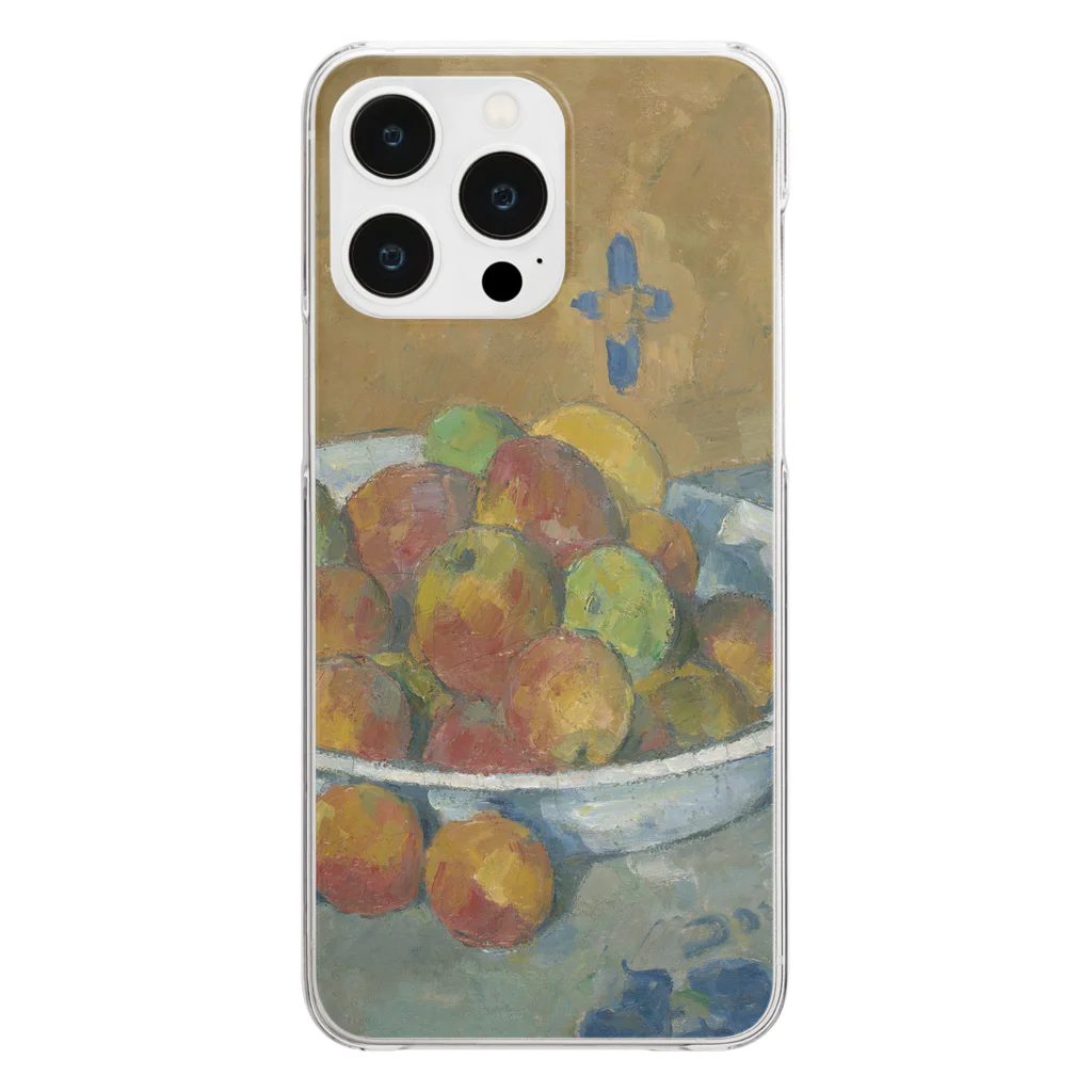 SONOTENI-ARTの017-008　ポール・セザンヌ　『リンゴのプレート』　クリア　スマホケース　iPhone 14ProMax/14Plus/13ProMax/12ProMax/11ProMax専用デザイン　CC5-2 Clear Smartphone Case