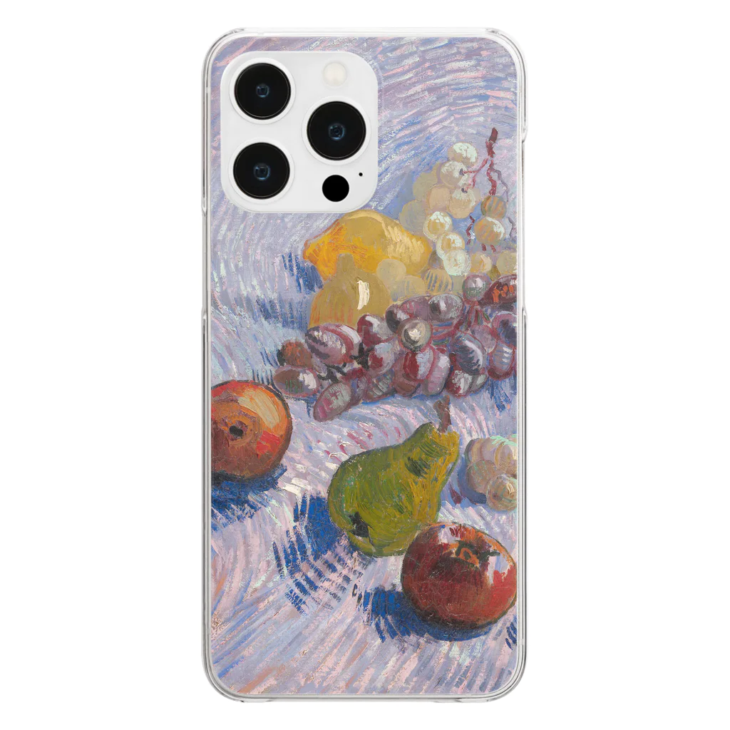 SONOTENI-ARTの005-017　ゴッホ　『リンゴ、セイヨウナシ、レモン、ブドウのある静物 』　クリア　スマホケース　iPhone 14ProMax/14Plus/13ProMax/12ProMax/11ProMax専用デザイン　CC5-2 Clear Smartphone Case