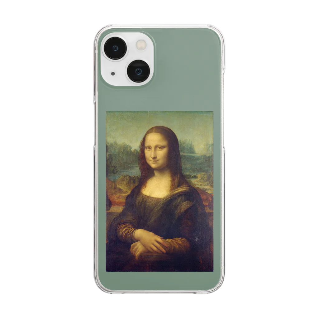 SONOTENI-ARTの018-001　レオナルド・ダ・ヴィンチ　『モナ・リザ』　クリア　スマホケース　iPhone 14/14Pro/13/13Pro/12/12Pro/11専用デザイン　CC5-1 Clear Smartphone Case