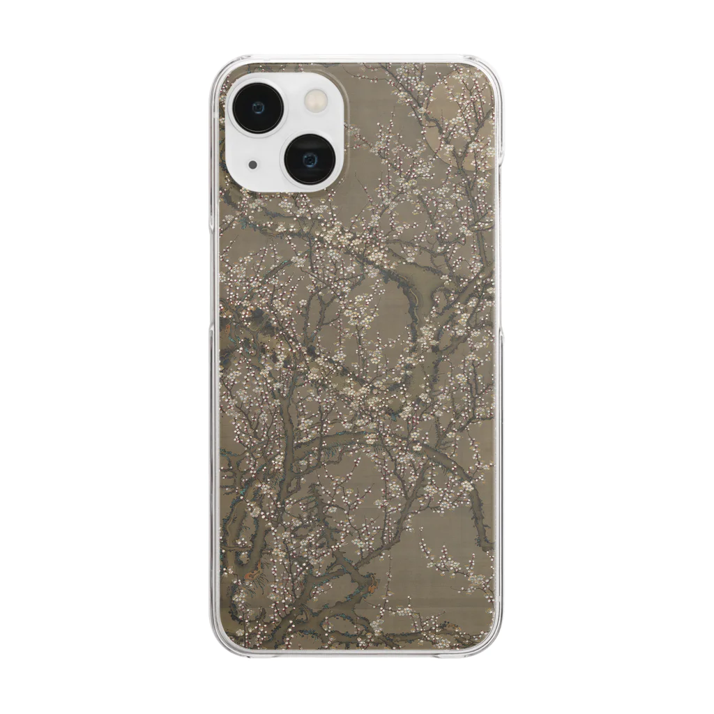SONOTENI-ARTの009-005　伊藤若冲　『月梅図』　クリア　スマホケース　iPhone 14/14Pro/13/13Pro/12/12Pro/11専用デザイン　CC5-1 Clear Smartphone Case