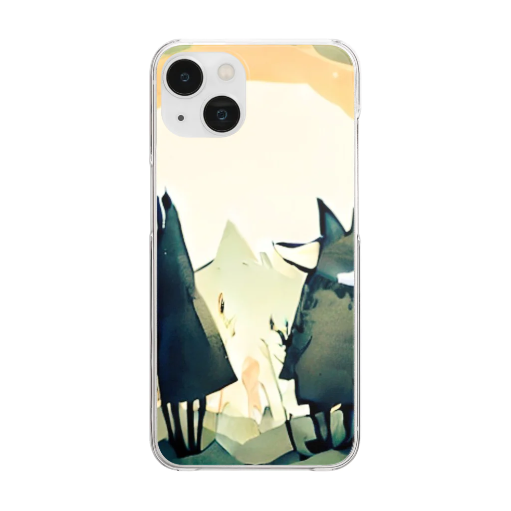 hataraku.Creatorsのおおかみとウサギ Clear Smartphone Case