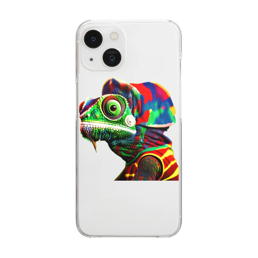 nob10のレゲェカメレオン Clear Smartphone Case