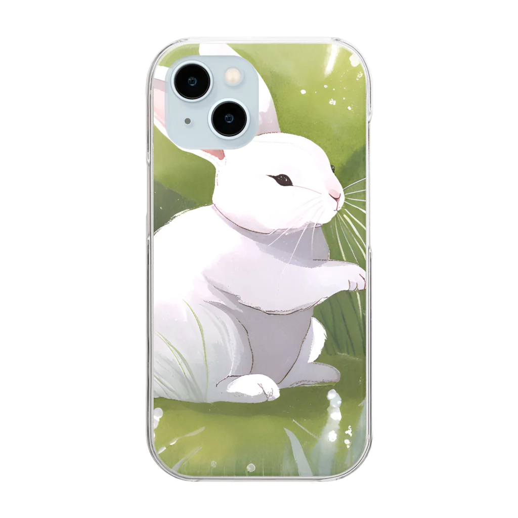 しろこまやのうさぎのお散歩 Clear Smartphone Case