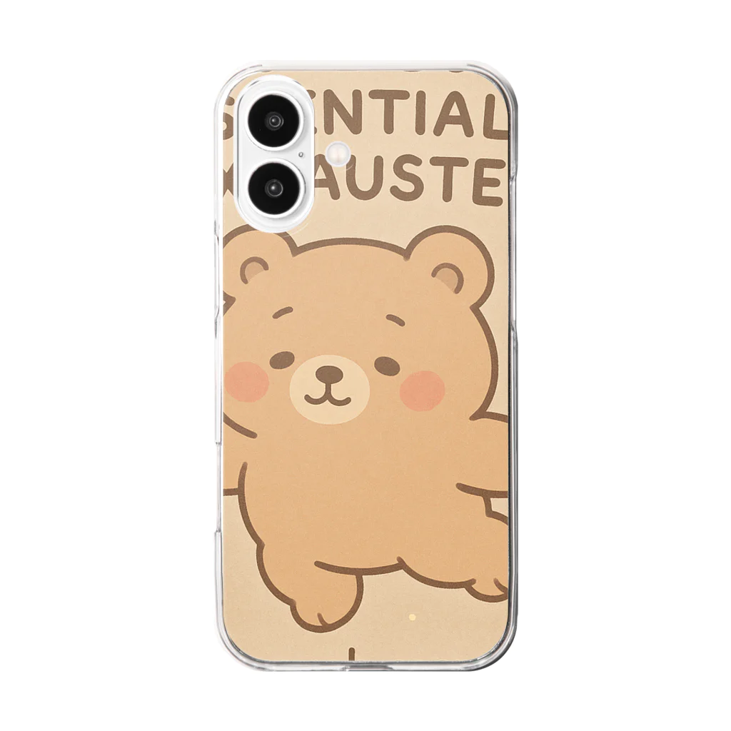 CUTE BUT EXISTENTIALLY EXHAUSTEDのCUTE BUT EXISTENTIALLY EXHAUSTED – ゆるくま宇宙 Clear Smartphone Case