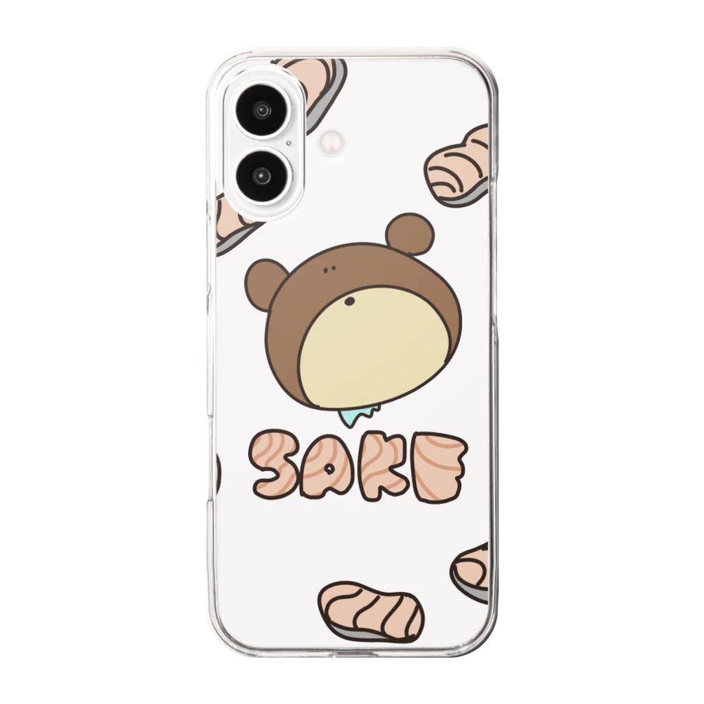 もいもいのおみせ2の熊とSAKE Clear Smartphone Case