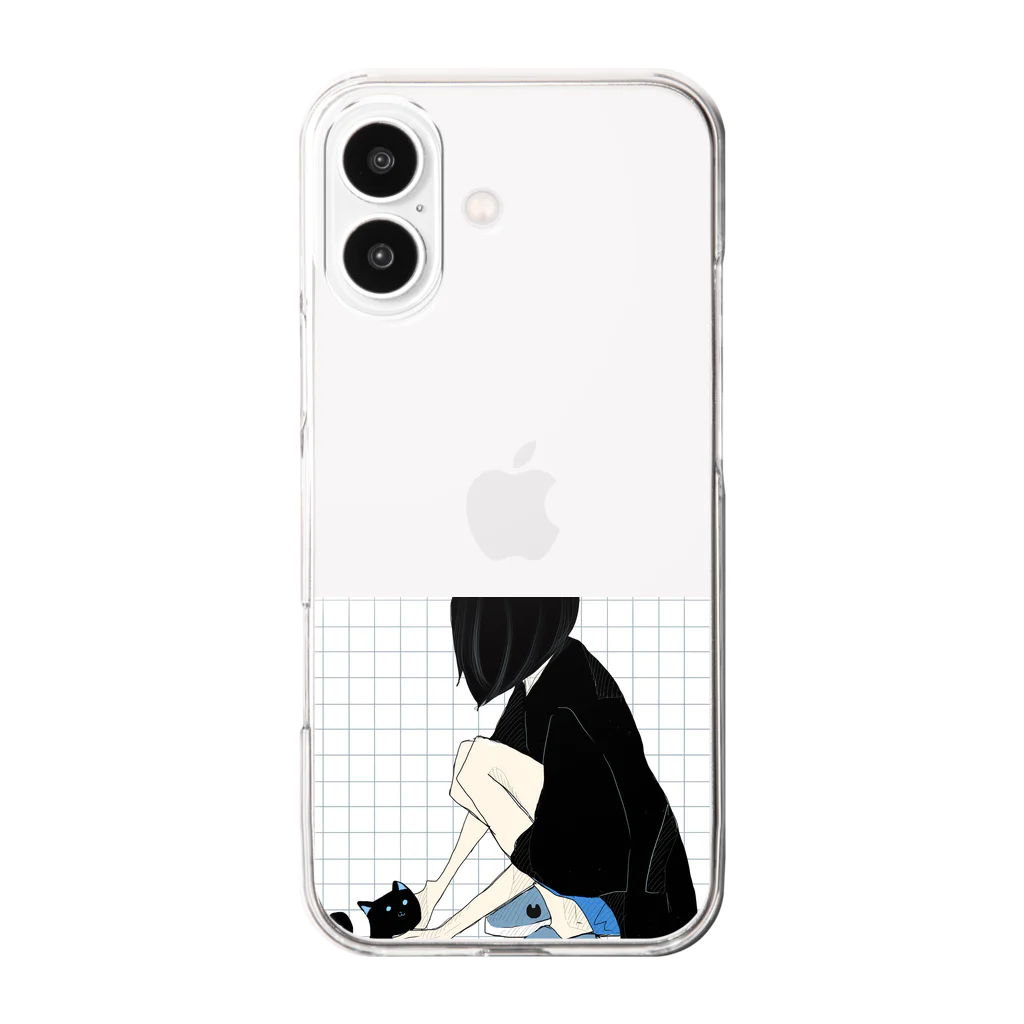 YXYの猫を拾う女の子。 Clear Smartphone Case
