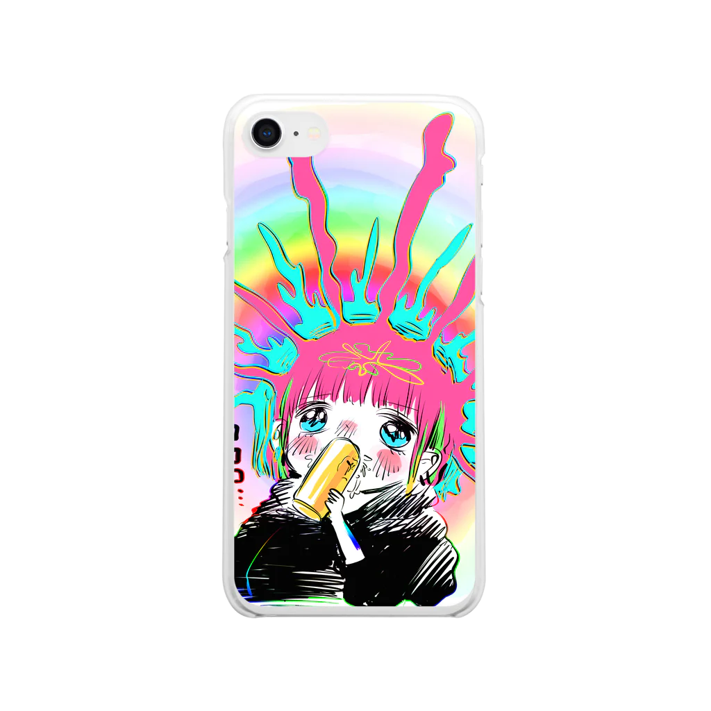 かわいい尻子玉のお酒はおいしいね Clear Smartphone Case