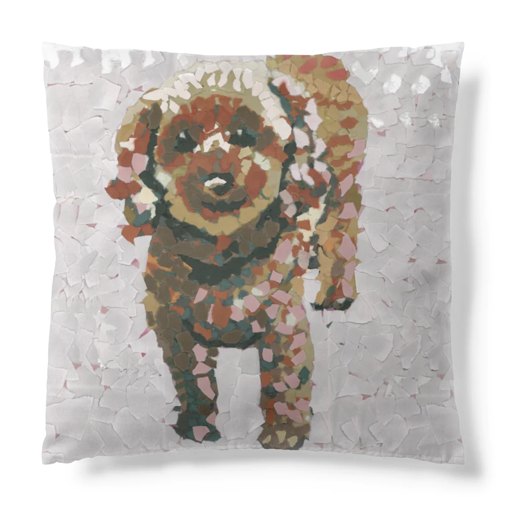 Yuhki | おばけのゆうき 公式オンラインショップのトイプードルのあん(ちぎり絵/青) Cushion