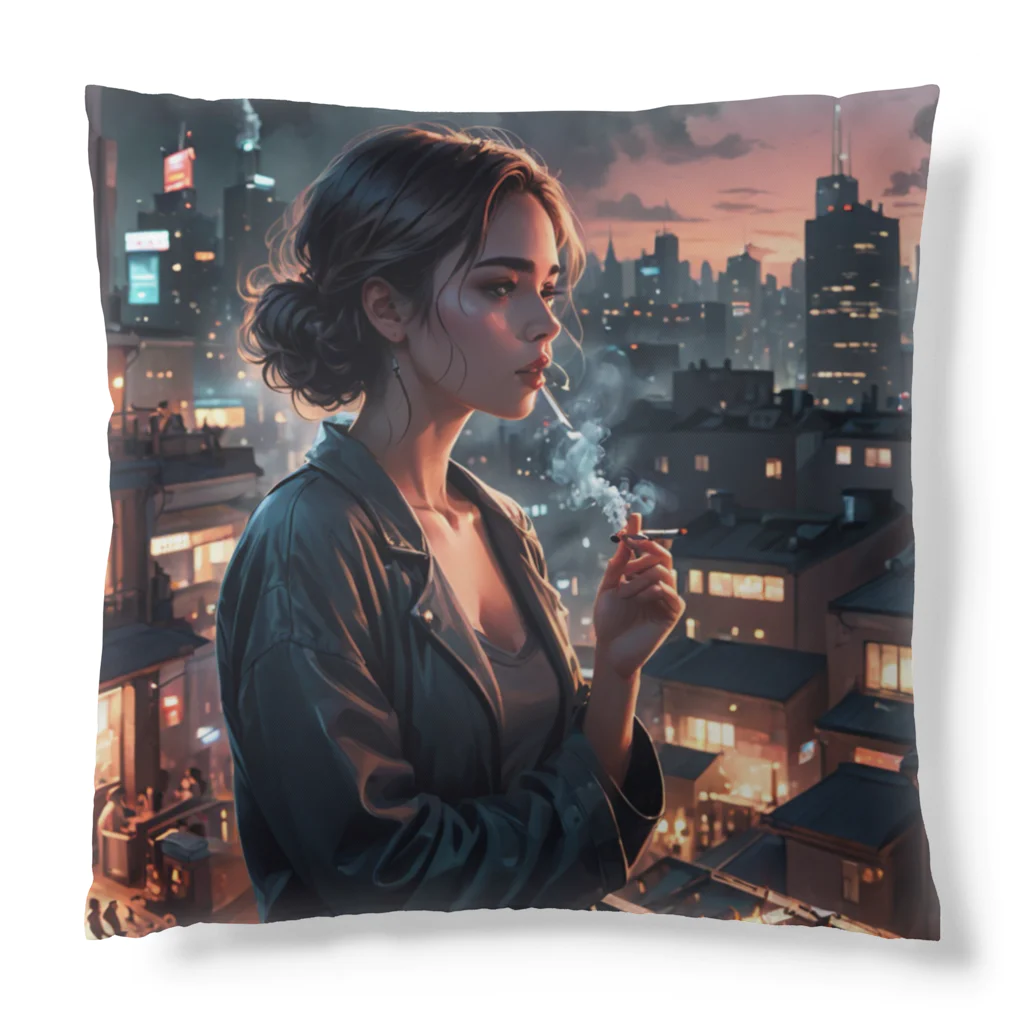 煙草と日常の煙草女子　喧騒 Cushion