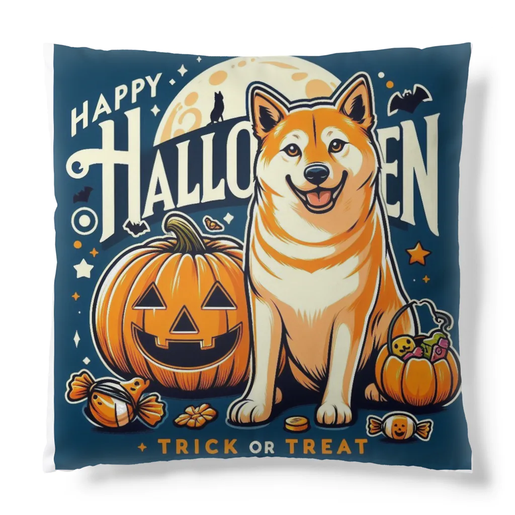 Naoki21のDOG x HALLOWEEN 03🟦(濃色用) Cushion