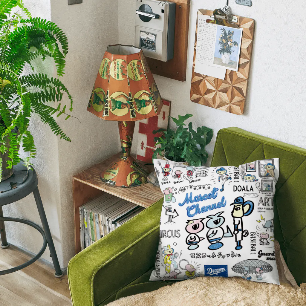 中日ドラゴンズ公式YouTubeチャンネル グッズショップのマスコットチャンネル手書きデザイン Cushion