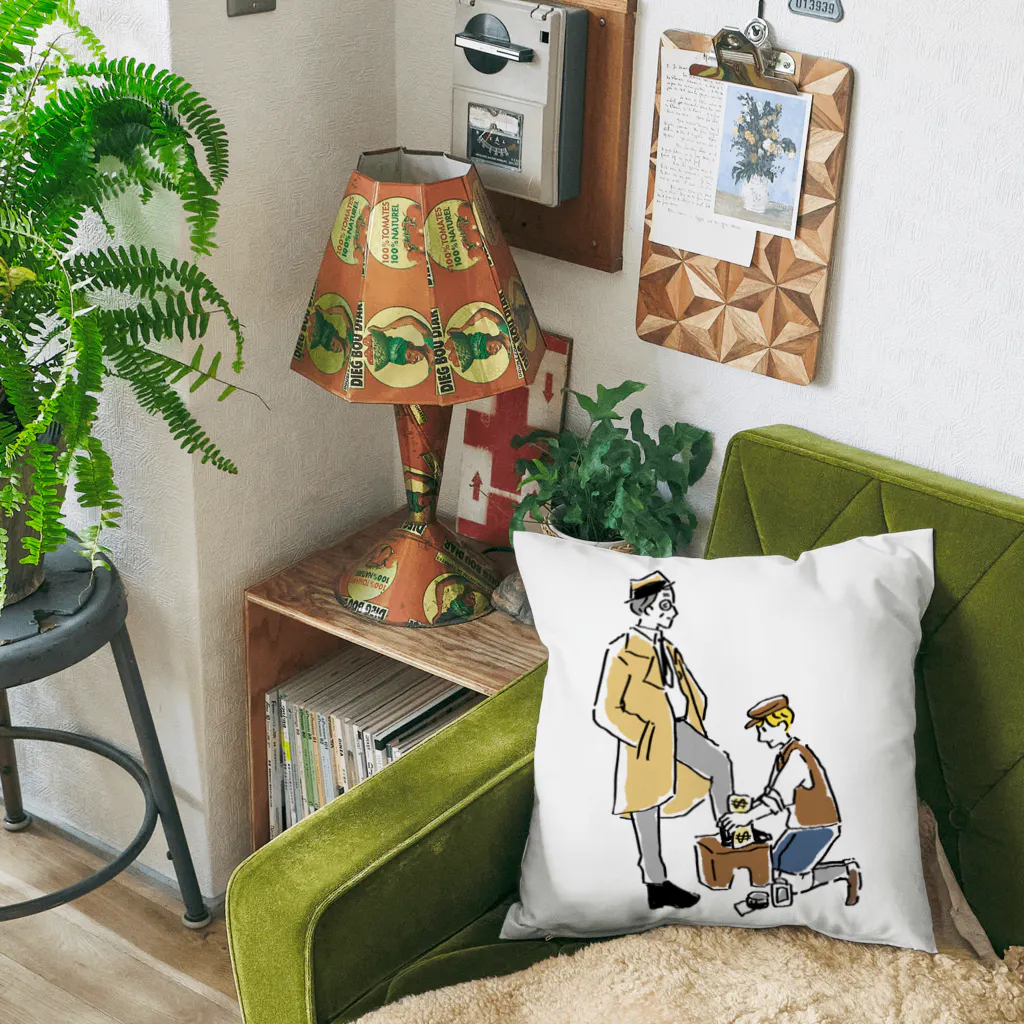 靴磨きの少年 Cushion by Bandessinee ( akapandablog ) ∞ SUZURI