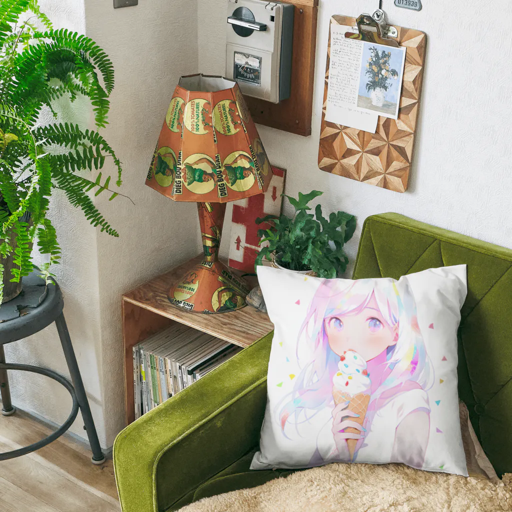 ヤバいTシャツ屋しゃんの暑い夏はアイスだ007 Cushion