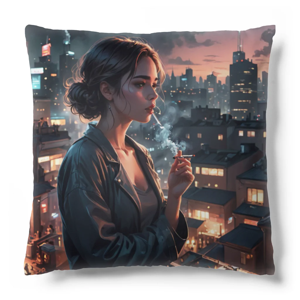 煙草と日常の煙草女子　喧騒 Cushion