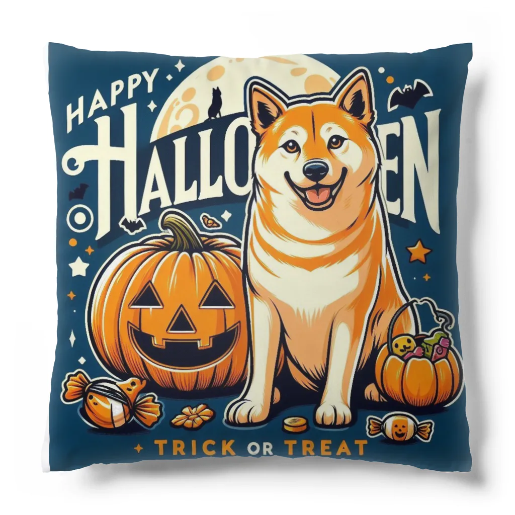 Naoki21のDOG x HALLOWEEN 03🟦(濃色用) Cushion