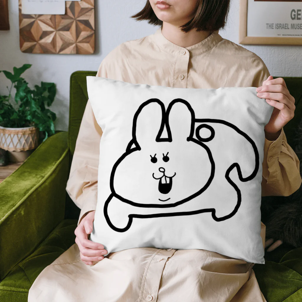 蓬のたたかううさぎさん Cushion