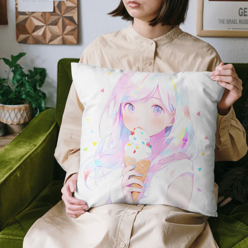 ヤバいTシャツ屋しゃんの暑い夏はアイスだ007 Cushion