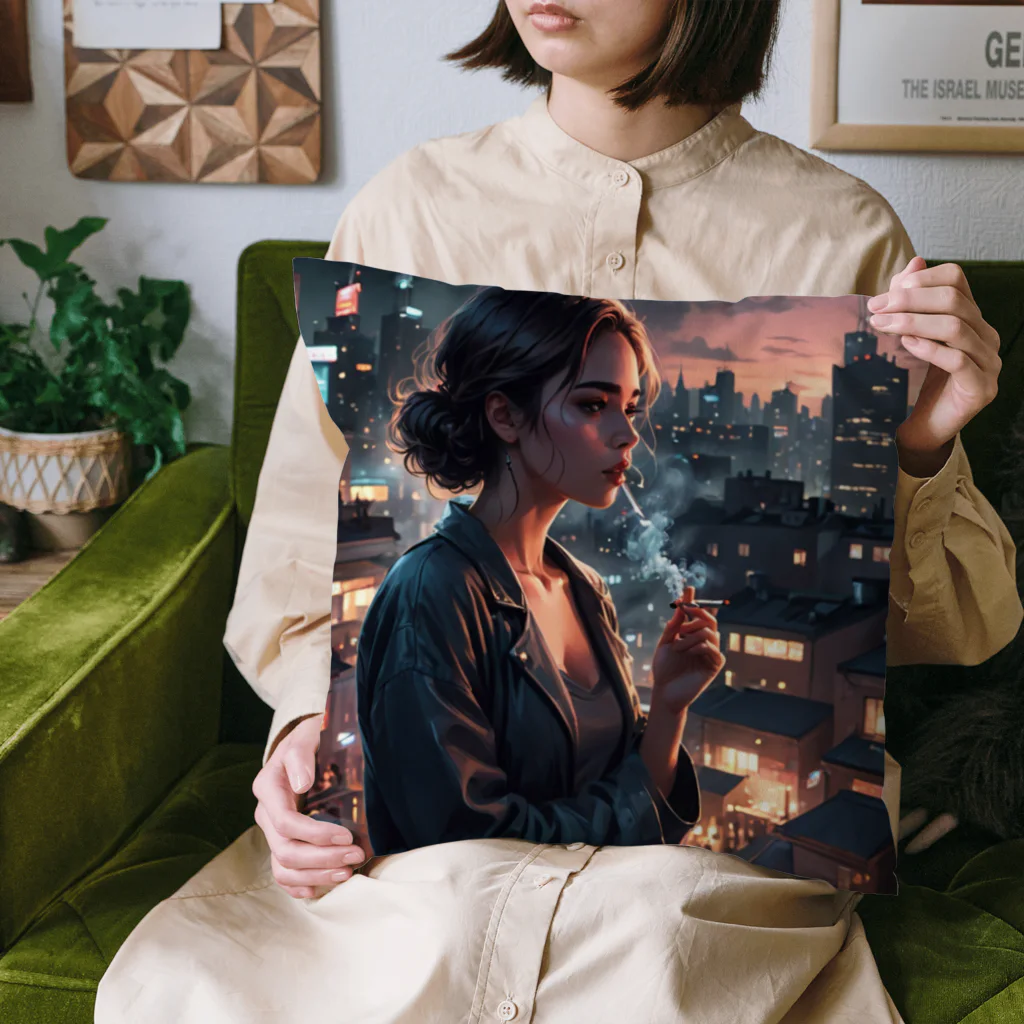煙草と日常の煙草女子　喧騒 Cushion