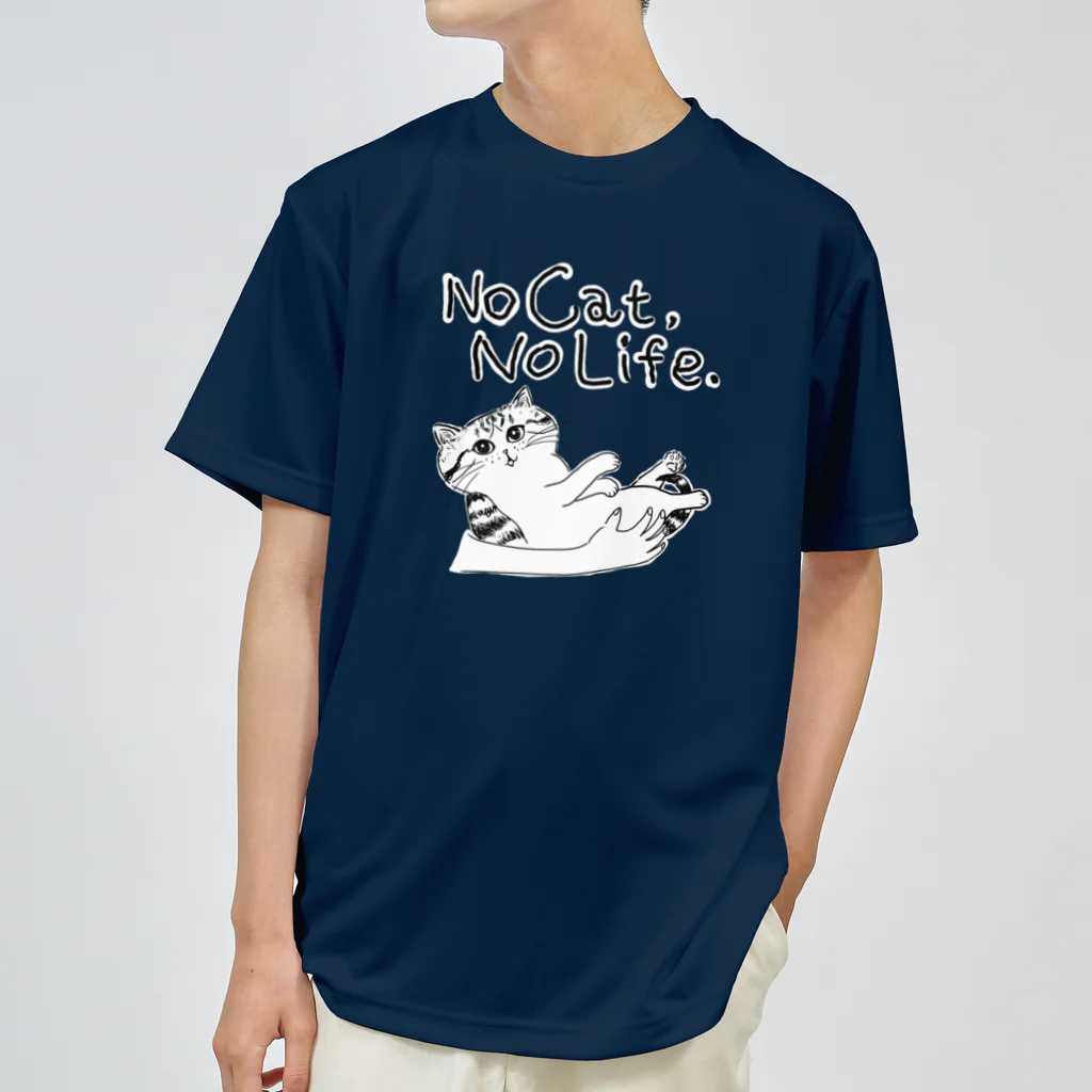 TomoshibiのNo Cat, No Life.  抱っこ猫 Dry T-Shirt