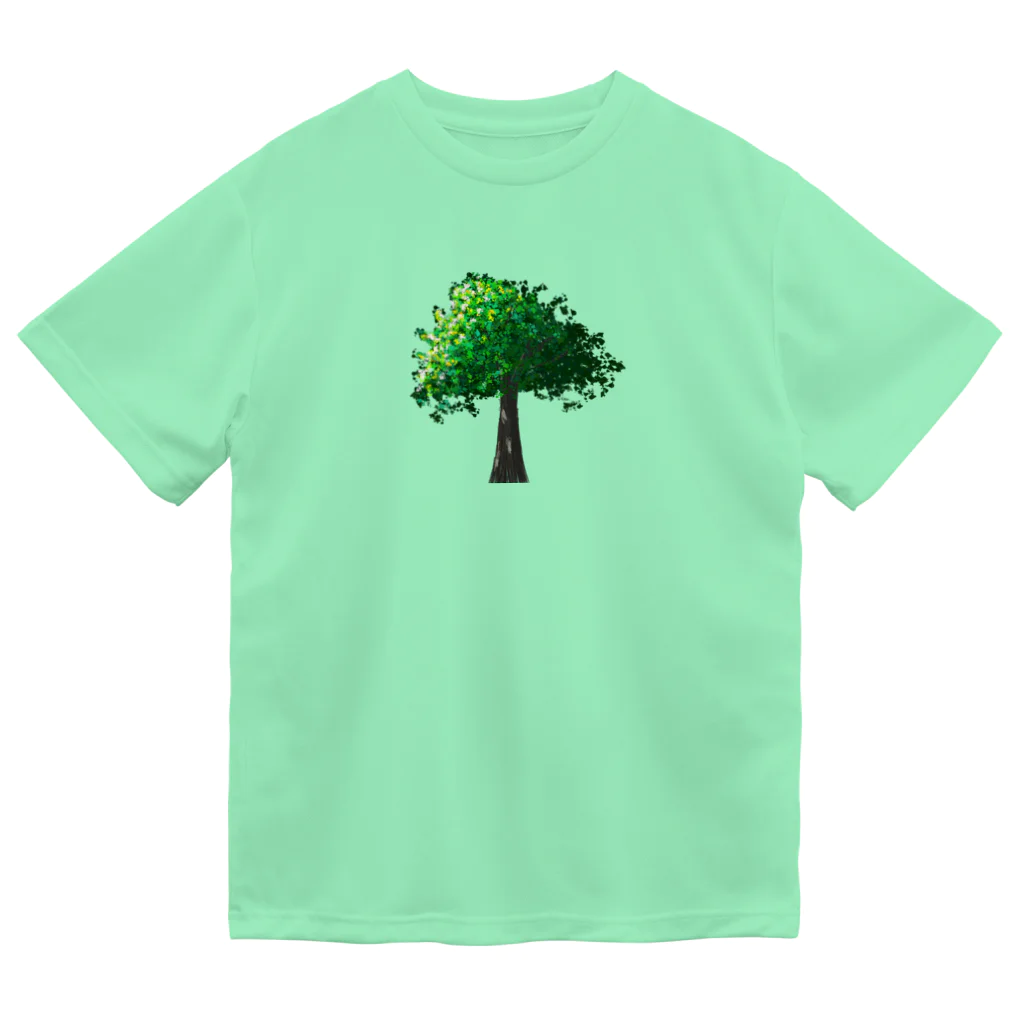 気まぐれ三毛猫の木漏れ日の木 Dry T-Shirt