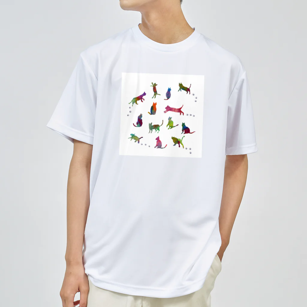 なおこストアの虹色ねこ＊リリー Dry T-Shirt