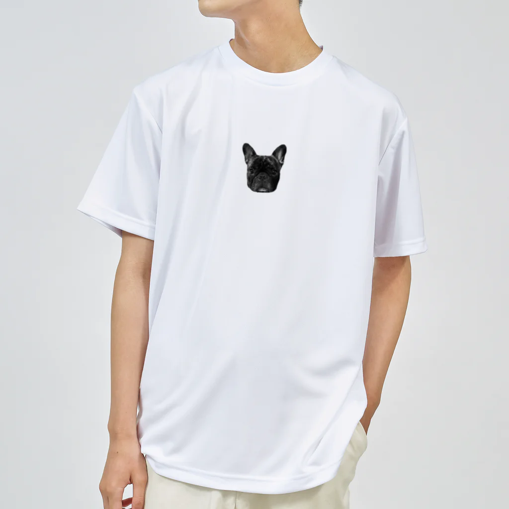 フレンチブルドッグのてんちゃんのモノクロ　フレンチブルドッグのてんちゃん Dry T-Shirt