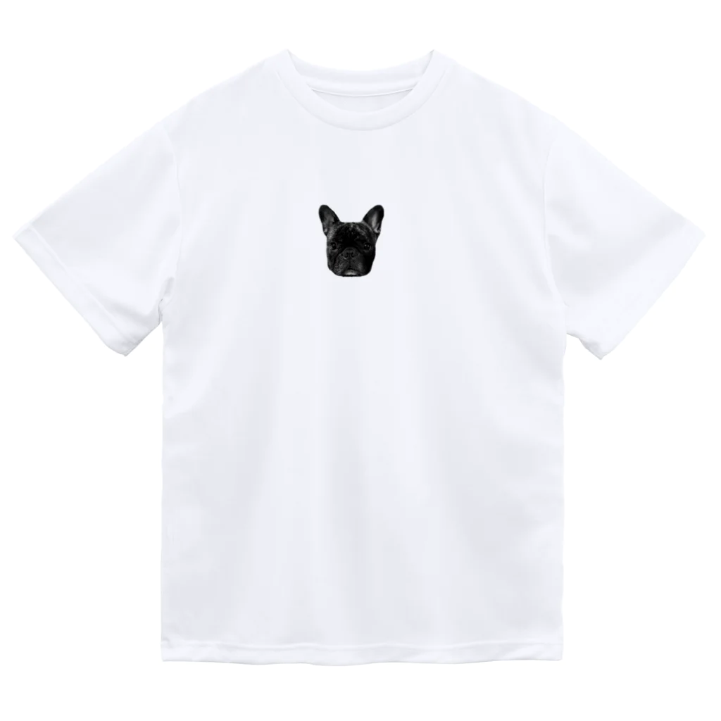 フレンチブルドッグのてんちゃんのモノクロ　フレンチブルドッグのてんちゃん Dry T-Shirt