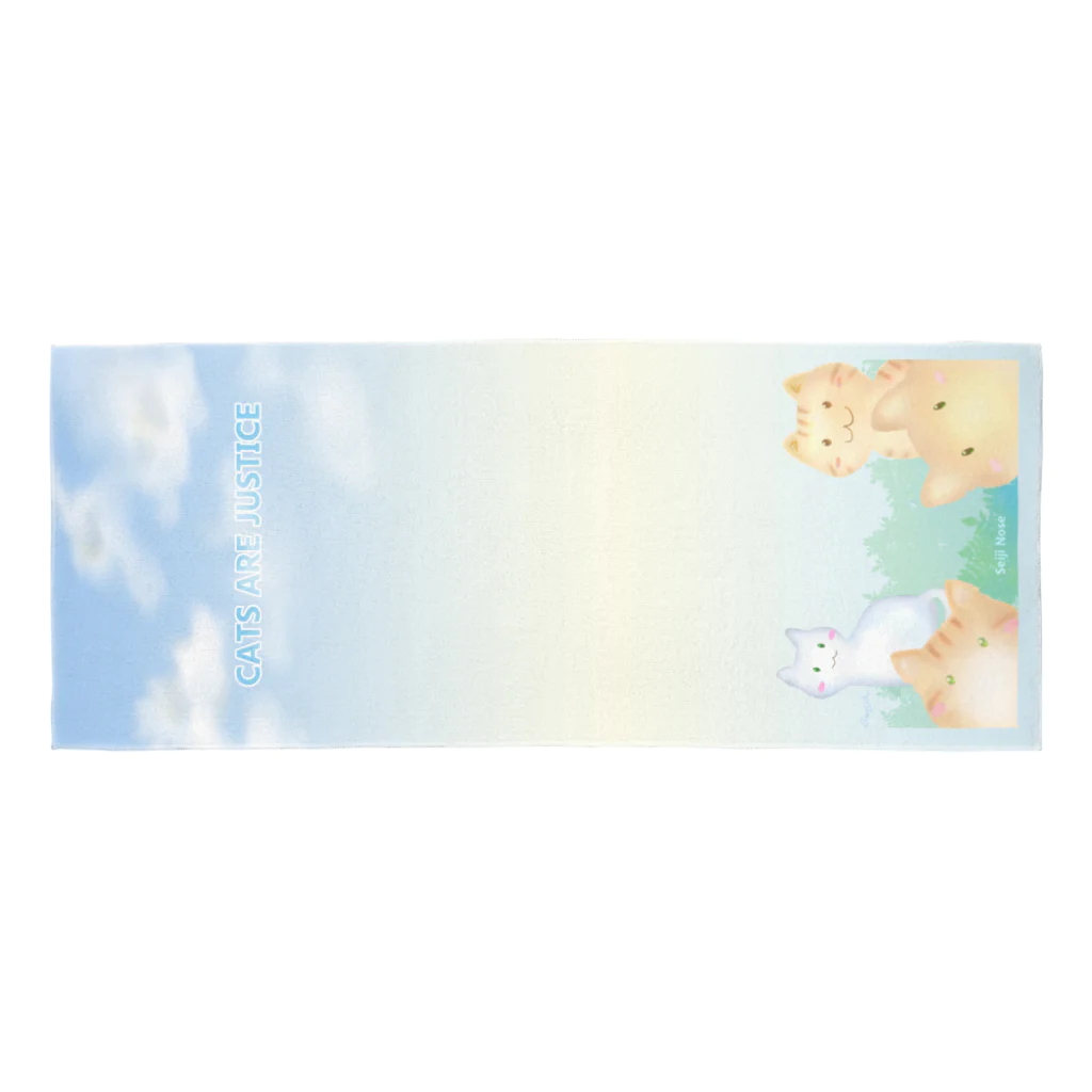 ねこあたまにゃーざえもんのCATS ARE JUSTICEタオル Face Towel