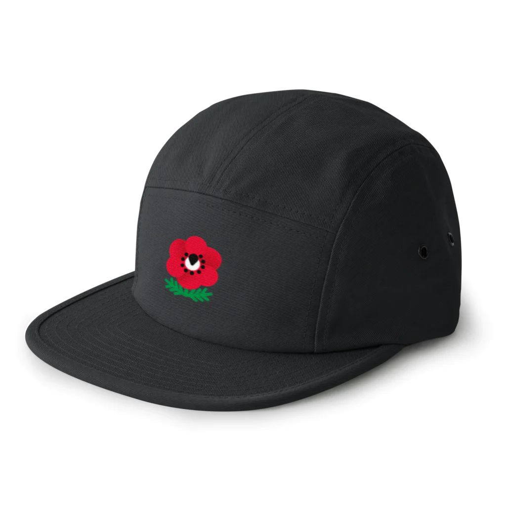 cdh-designのポピー（パレスチナへ寄付） 5 Panel Cap