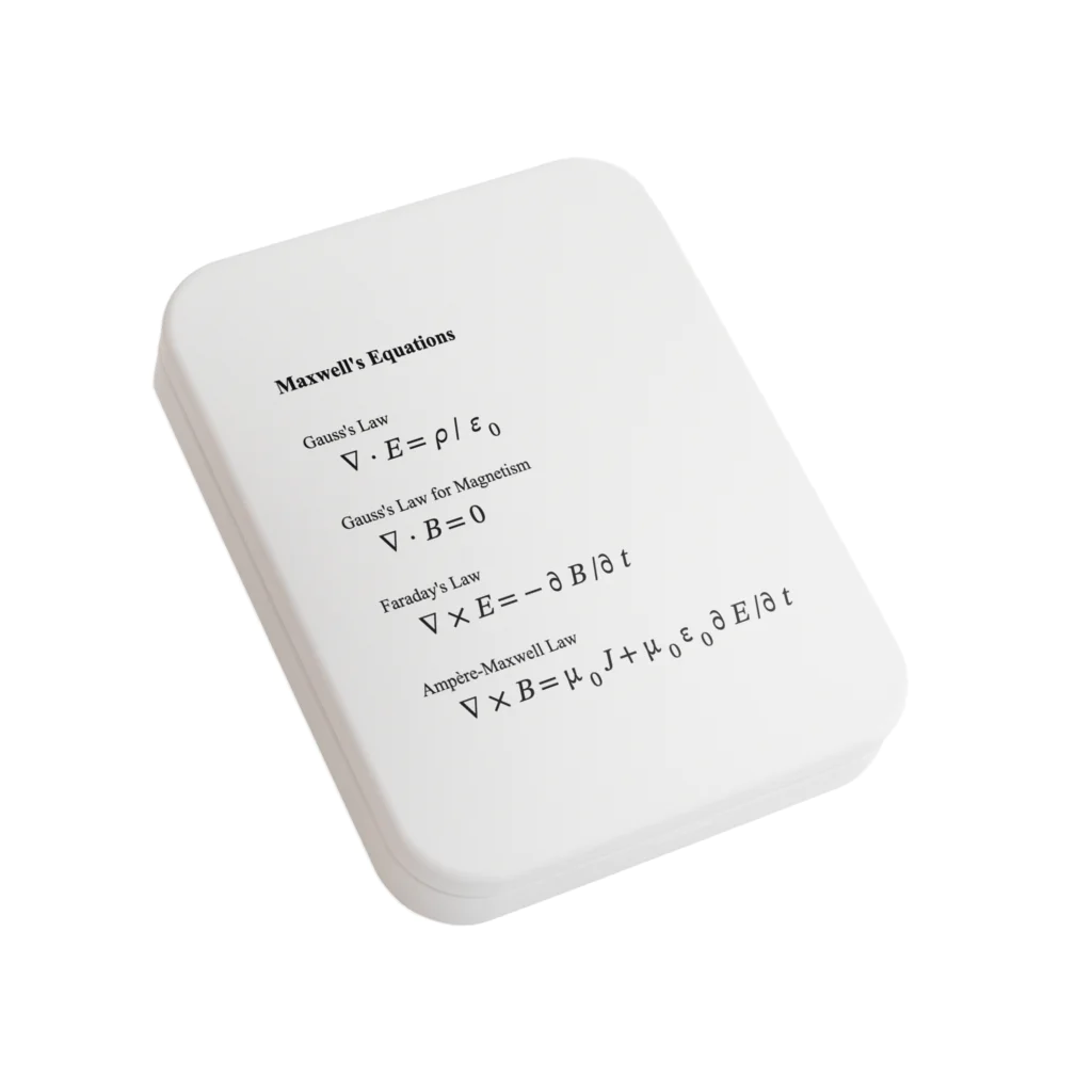理系、技術系、エンジニアショップのマクスウェルの方程式(Maxwell's Equations) Flat Tin Case