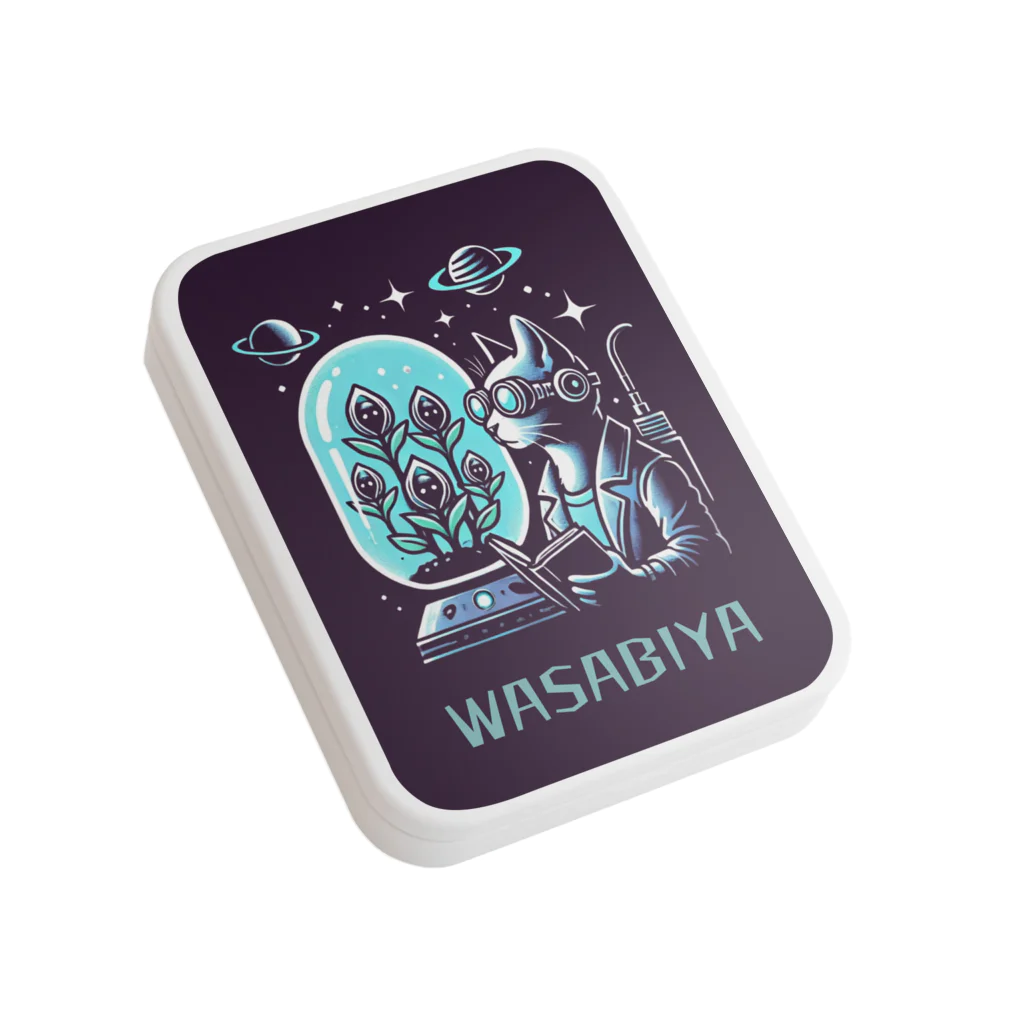 わさび屋の研究猫×WASABIYA Flat Tin Case