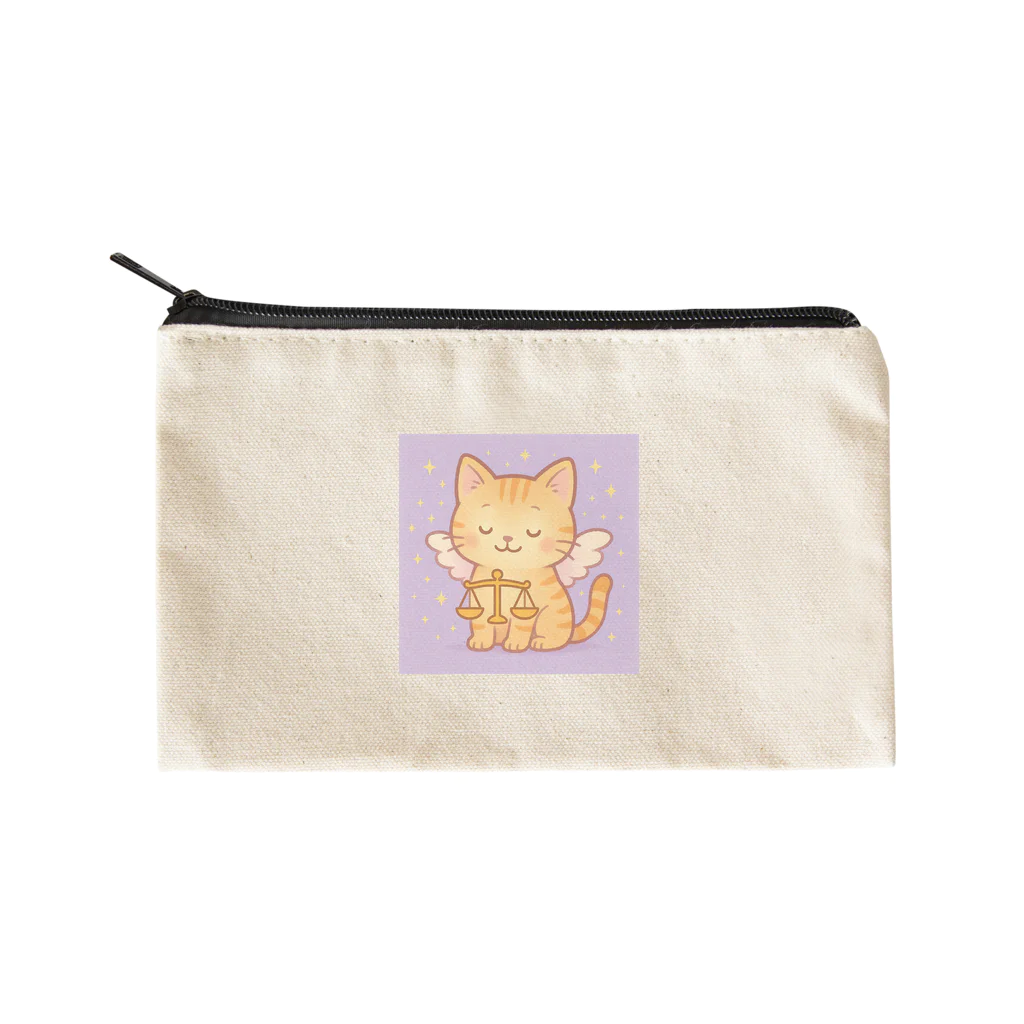 12星座のやさしいひかりのLunaLibra（ルナリブラ） 〜天秤の天使ねこ〜 Flat Pouch