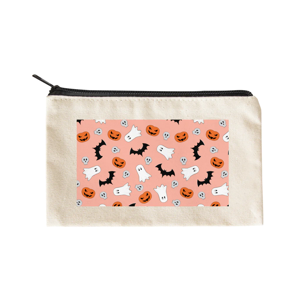 Makanaのおばけパーティー風呂敷（ピンク）　≪mayumi作≫ Flat Pouch
