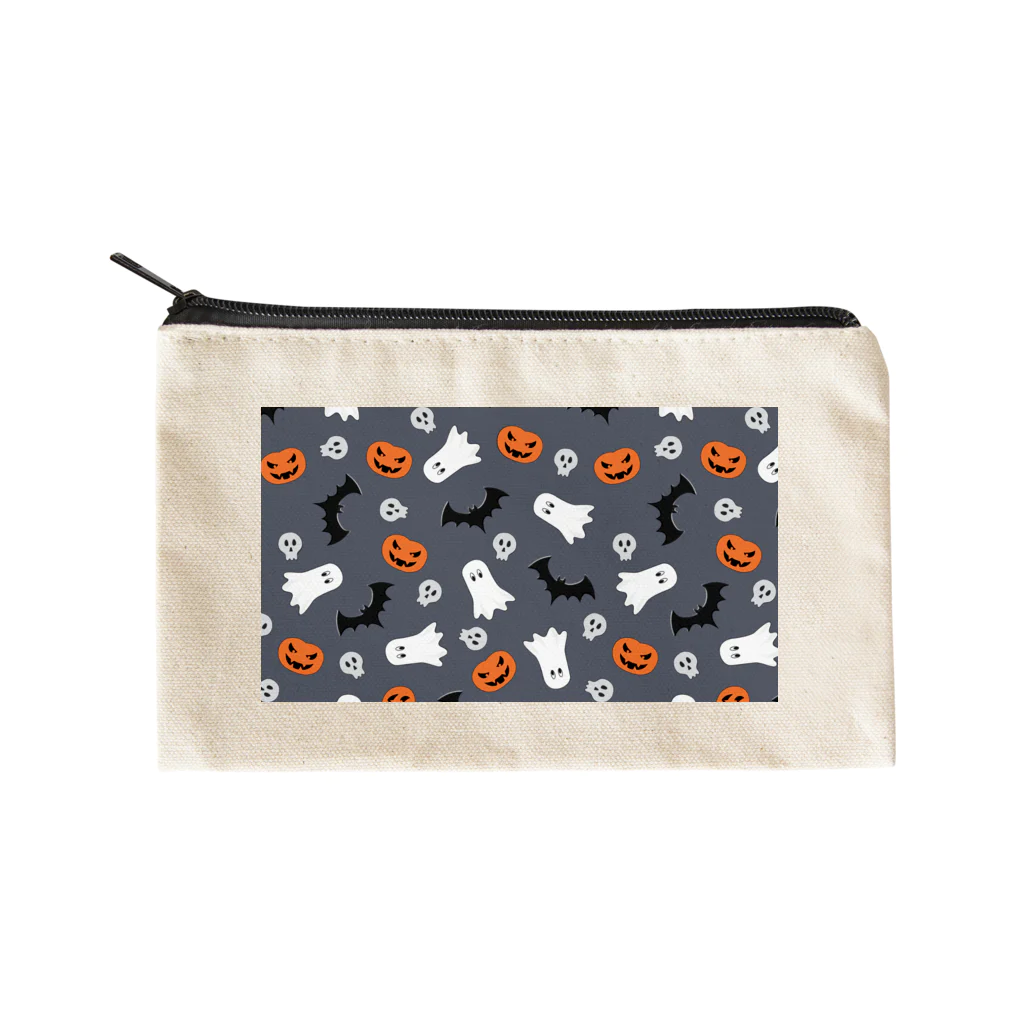 Makanaのおばけパーティー風呂敷」（黒）　≪mayumi作≫ Flat Pouch