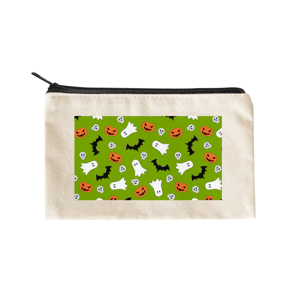 Makanaのおばけパーティー風呂敷（緑）　≪mayumi作≫ Flat Pouch