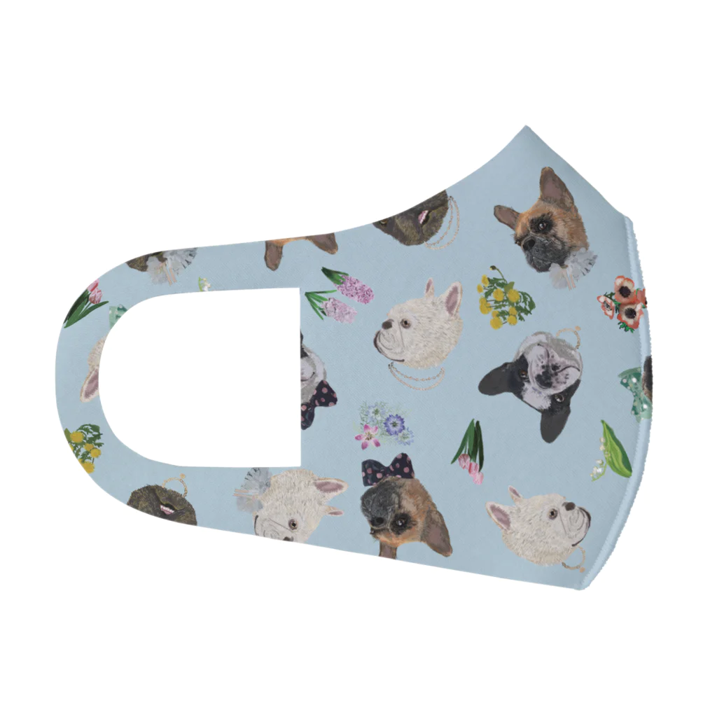 noe_to_meg (ノエとめぐ)の2022春フレブル服non.booコラボマスク【パステルブルー】 Face Mask