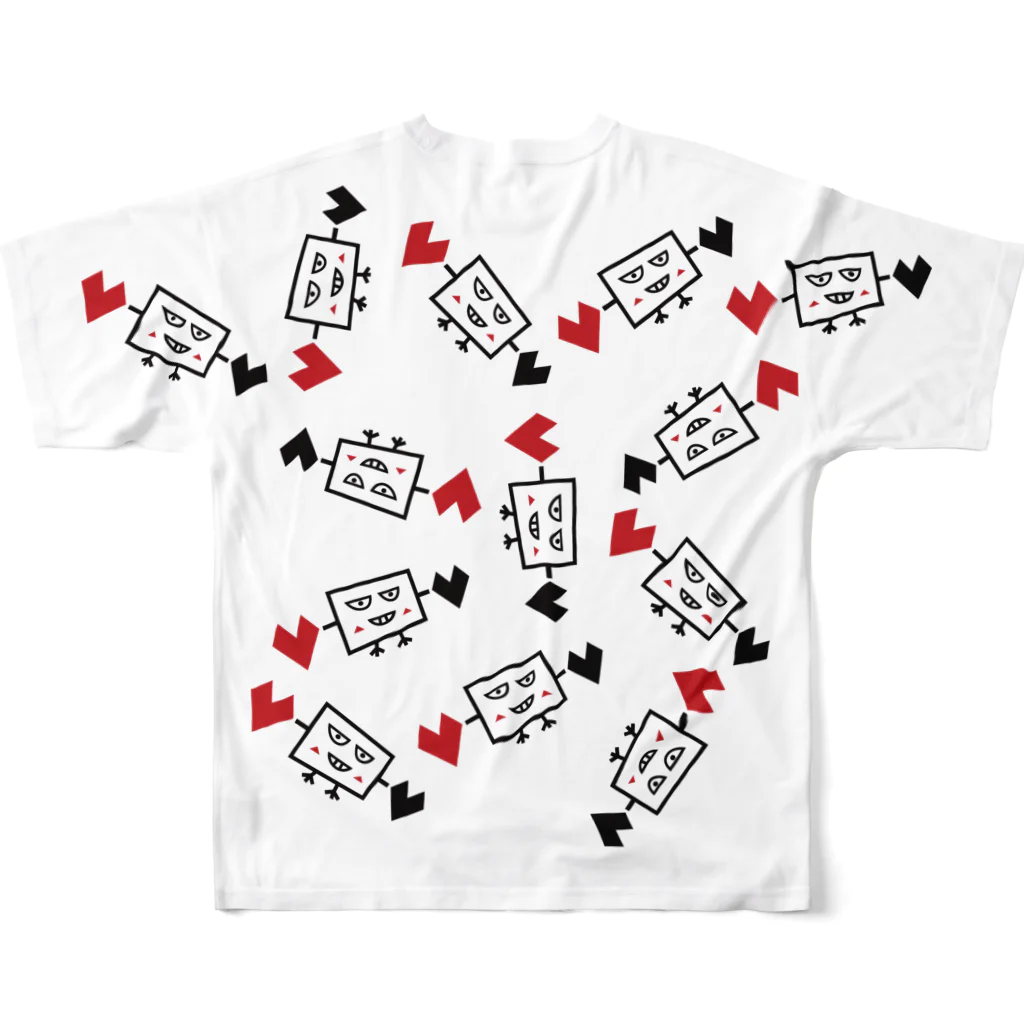 かまたクリーニング SUZURI支店の鳥になれなかったTV：画伯オリジナル All-Over Print T-Shirt :back