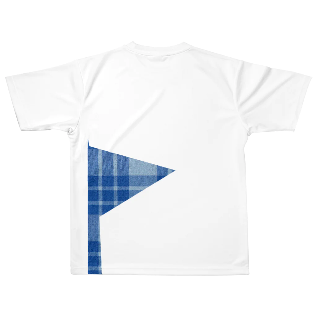 KEN's☆BASEBALL FAN SHOPのチェック柄スター blue All-Over Print T-Shirt