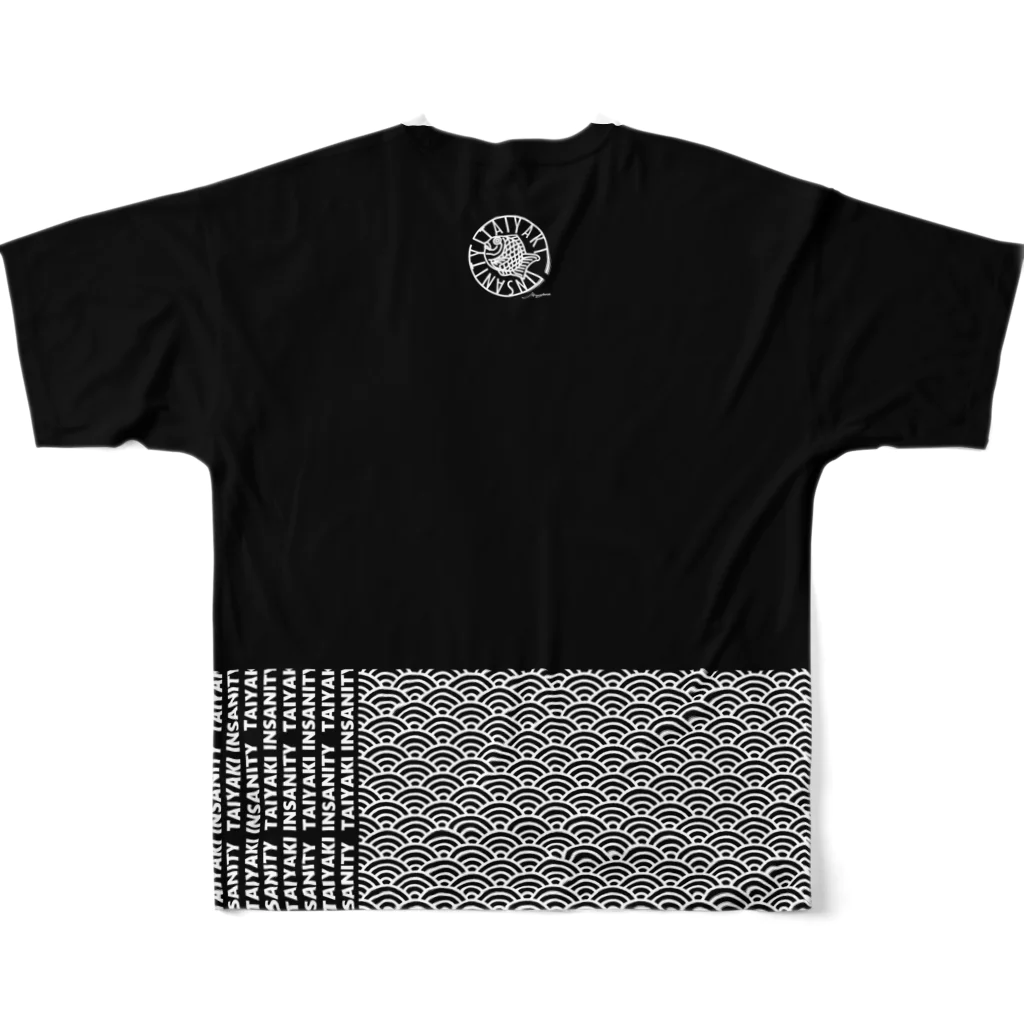 TAIYAKI INSANITYの青海波ストリート鯛焼き All-Over Print T-Shirt :back