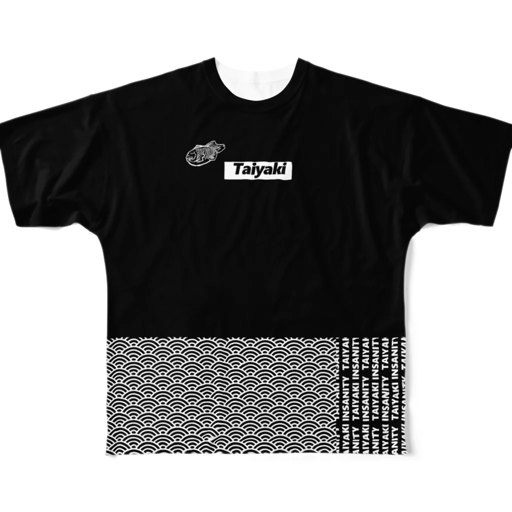 TAIYAKI INSANITYの青海波ストリート鯛焼き All-Over Print T-Shirt