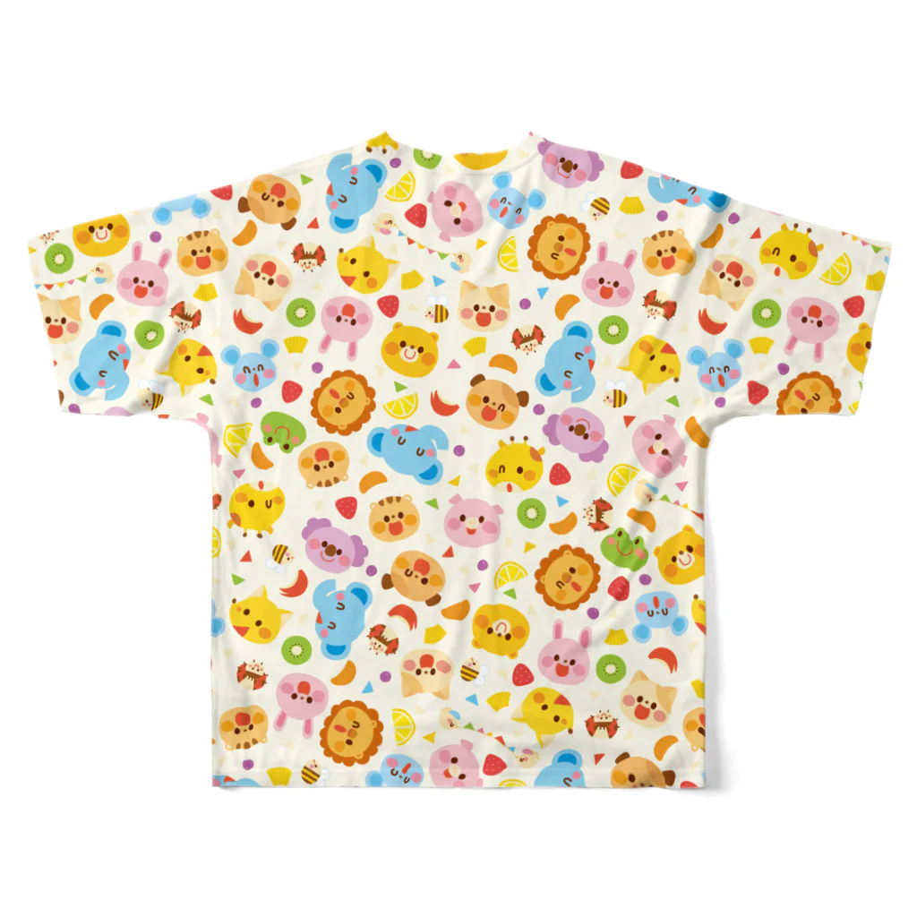 Illustrator イシグロフミカの動物たちとフルーツ All-Over Print T-Shirt :back