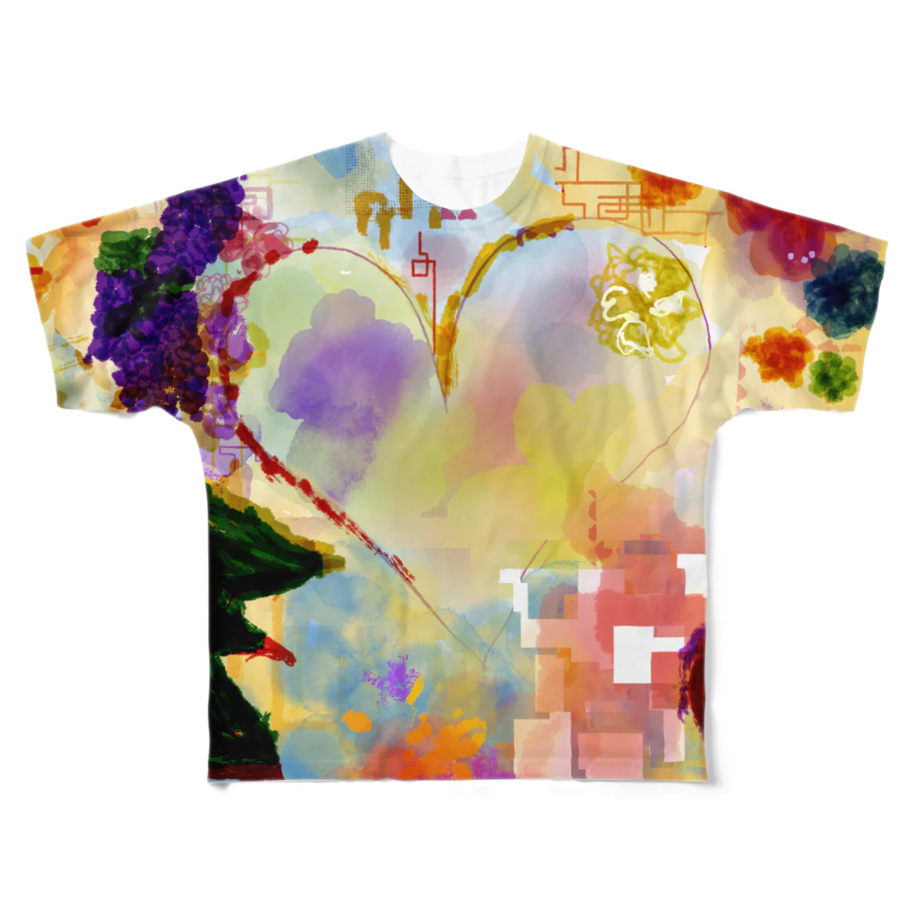 St.SKのClear Heart All-Over Print T-Shirt