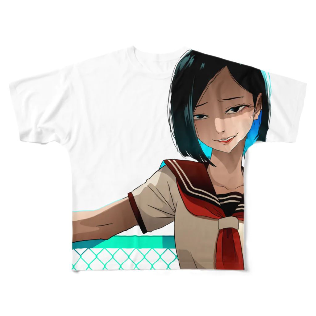 女子校生に睨まれる All-Over Print T-Shirt by osusowake ∞ SUZURI