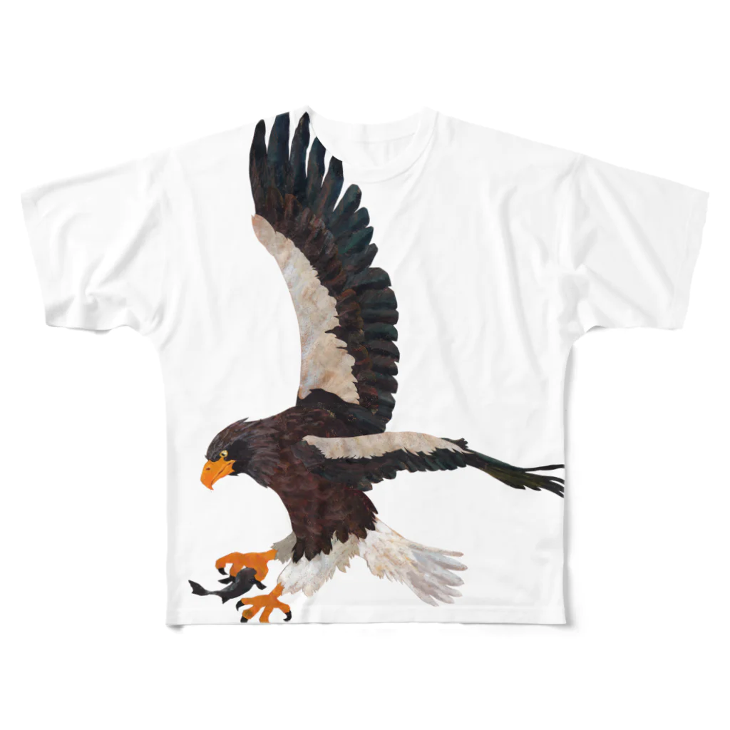 Makiko Goto goods storeの空の王者オオワシ All-Over Print T-Shirt