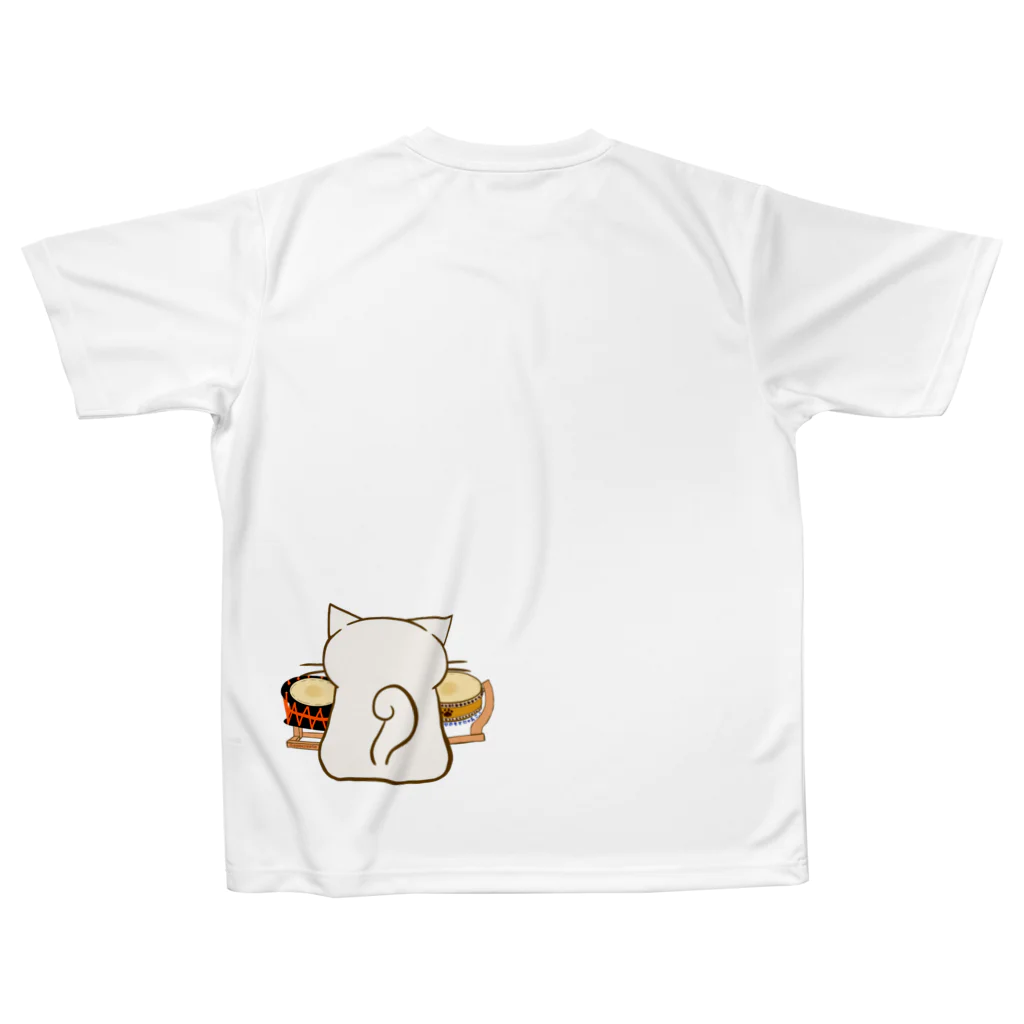 絵娯クリエイトのひのもとにゃんこ®️ 太鼓 / 雪ちゃん All-Over Print T-Shirt