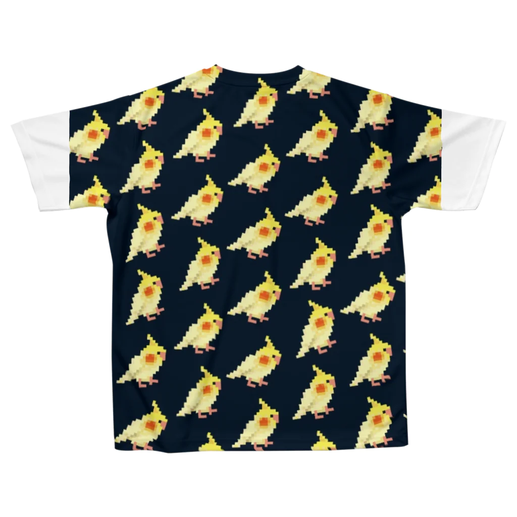 ブティック萌のオカメインコちゃん、いっぱい！(ネイビー) All-Over Print T-Shirt