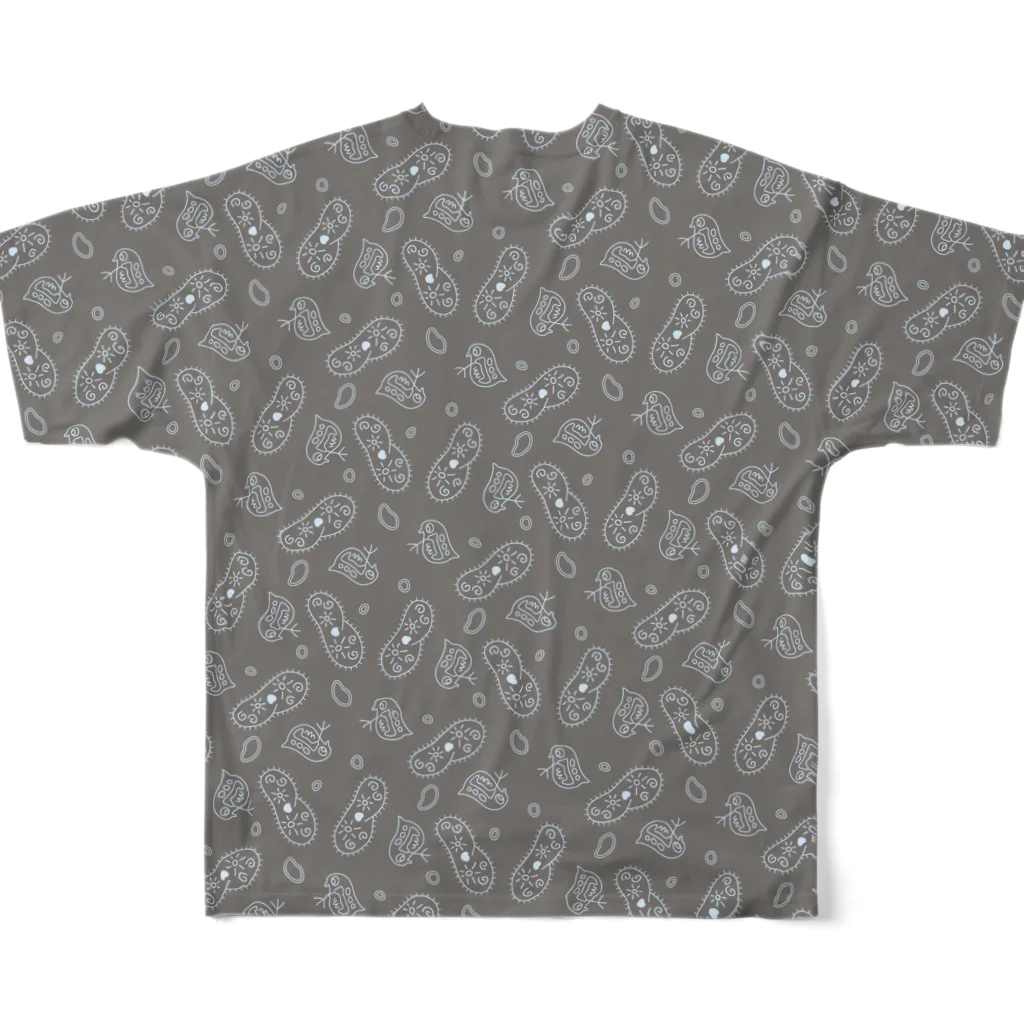 B-catの微生物パターン灰_フルグラTシャツ All-Over Print T-Shirt :back