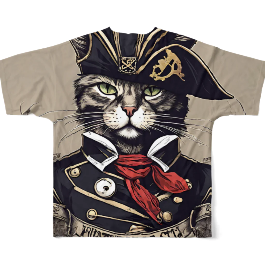 Jj-O_O-Jjの猫海賊団シリーズ★Duke船長 All-Over Print T-Shirt :back