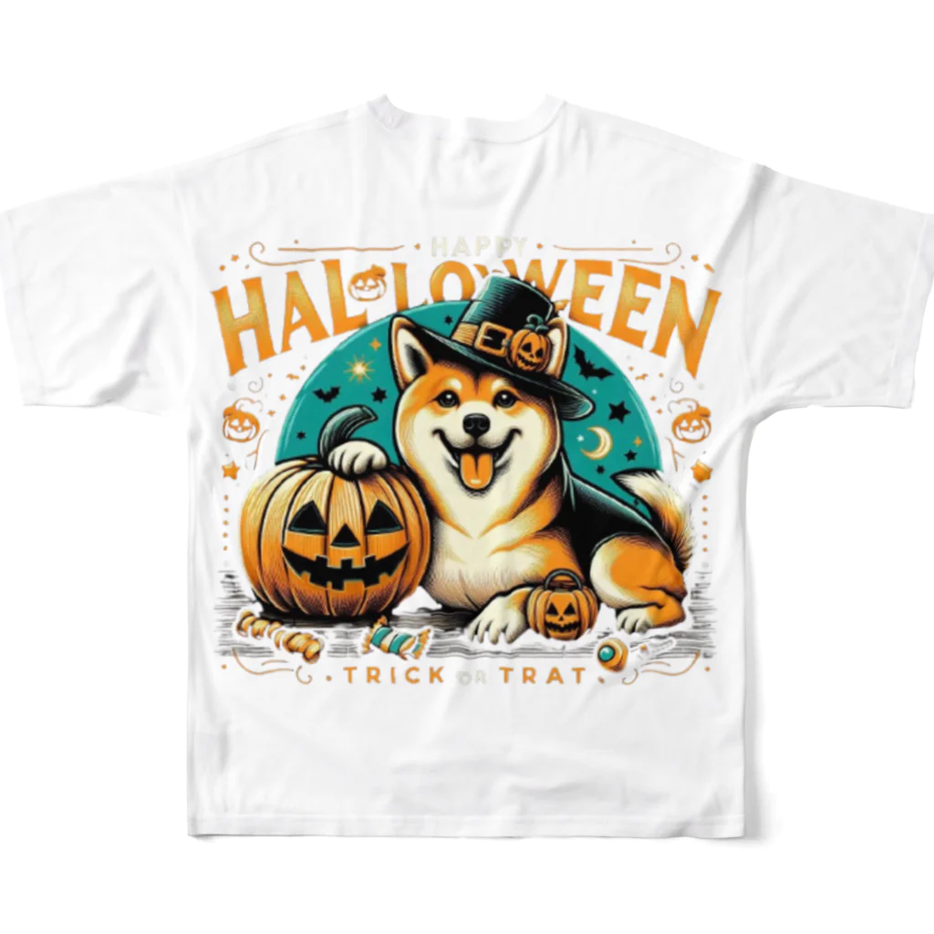 Naoki21のDOG x HALLOWEEN 02 All-Over Print T-Shirt :back