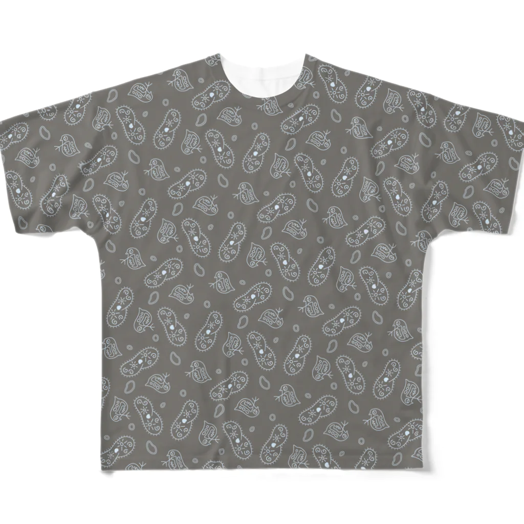 B-catの微生物パターン灰_フルグラTシャツ All-Over Print T-Shirt
